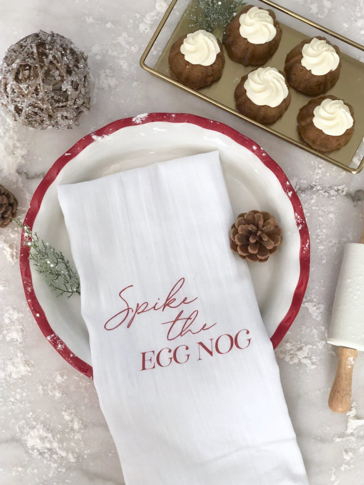Spike the Egg Nog Tea Towel - Pretty Collected