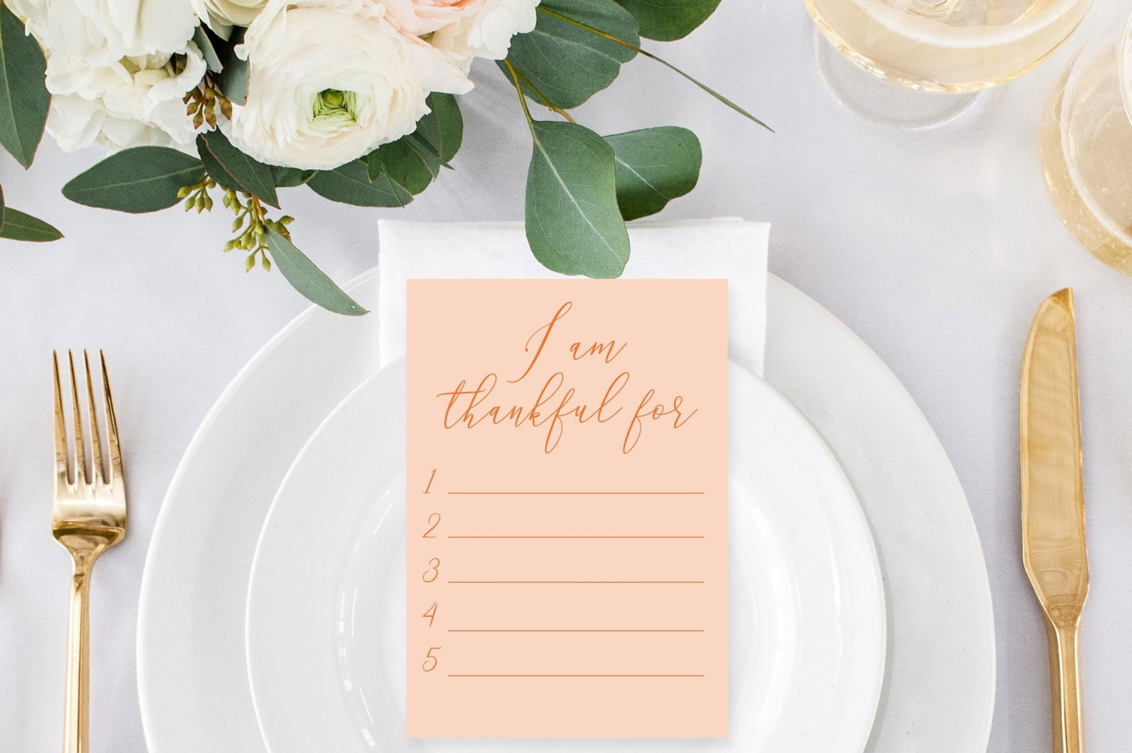 Thankful Card - FREE Thanksgiving Place Setting Printable - Pretty Collected