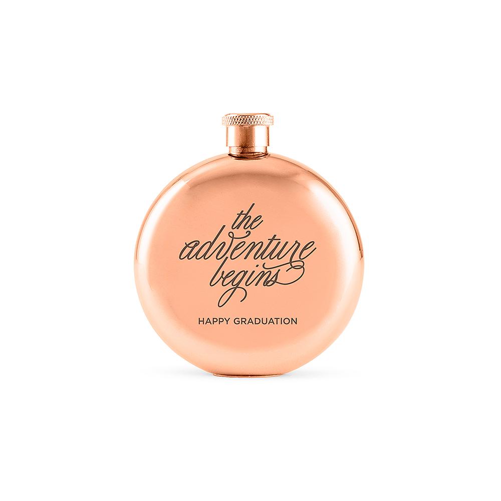 The Adventure Begins - Rose Gold Flask - Pretty Collected