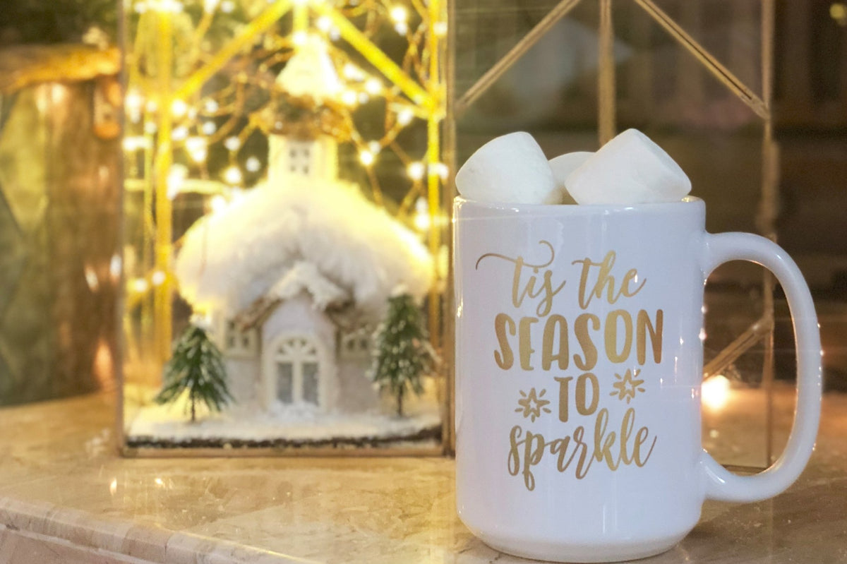 Tis the Season to Sparkle Gold Foil Mug - Pretty Collected