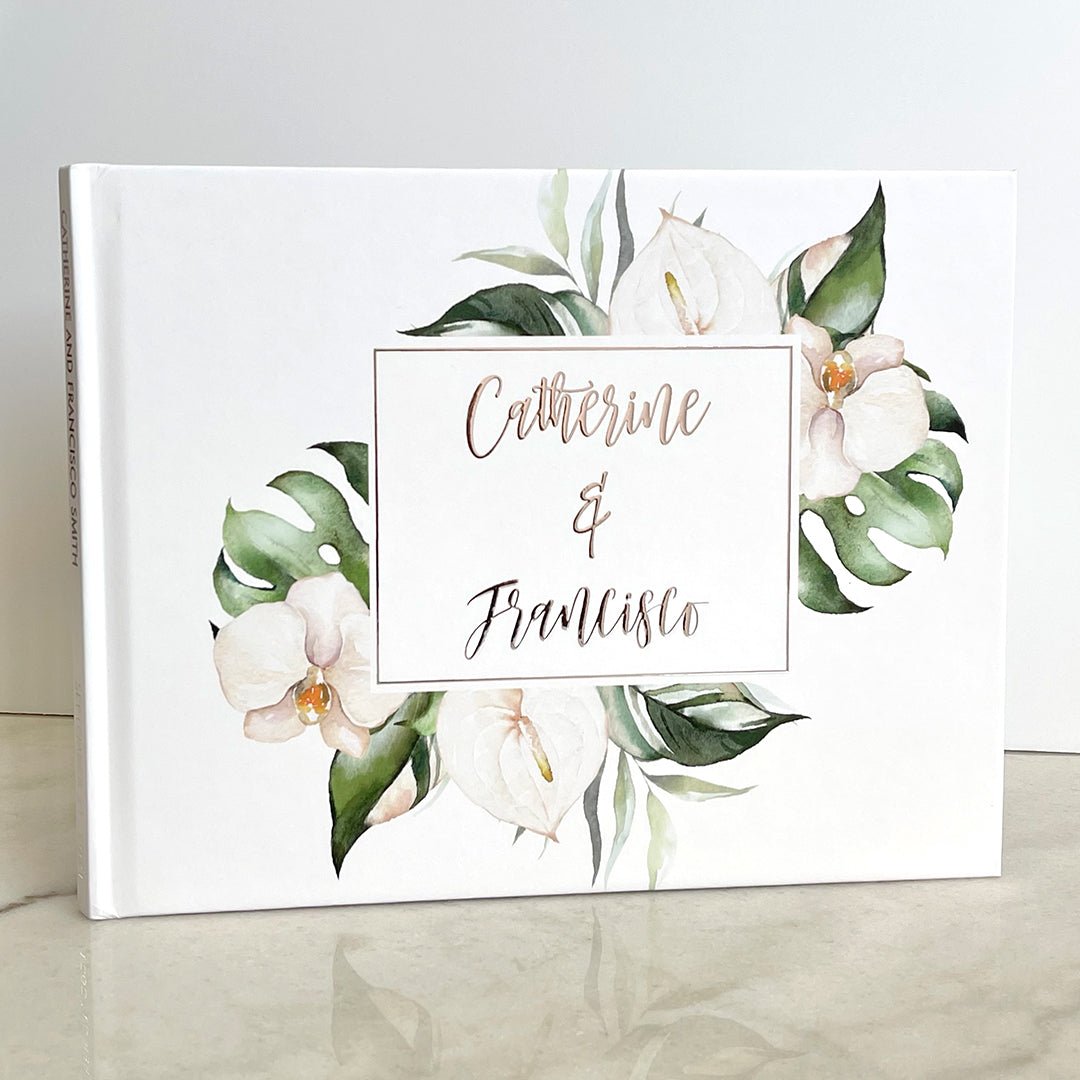 Tropical Orchid Wedding Guest Book - The Catherine - Pretty Collected