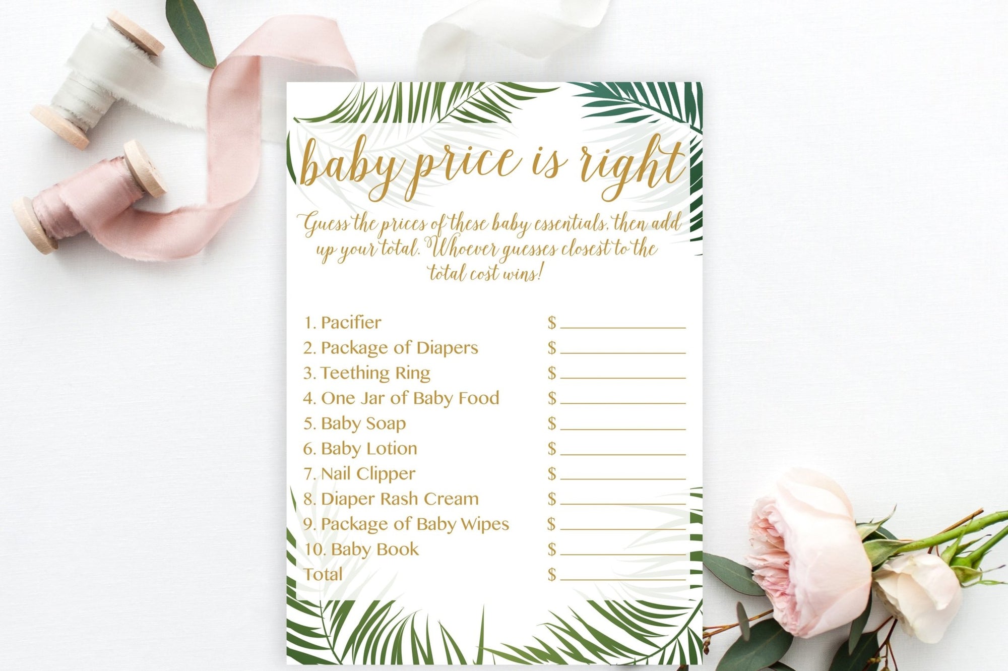 Baby Price Is Right - Tropical Printable - Pretty Collected