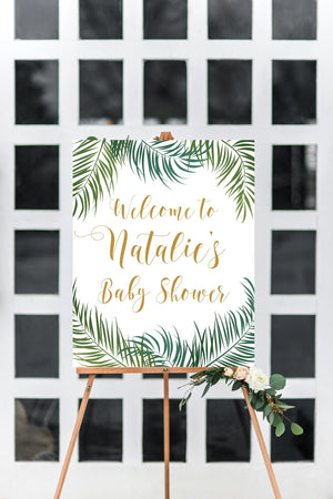 Couples Baby Shower Welcome Sign - Tropical Printable - Pretty Collected