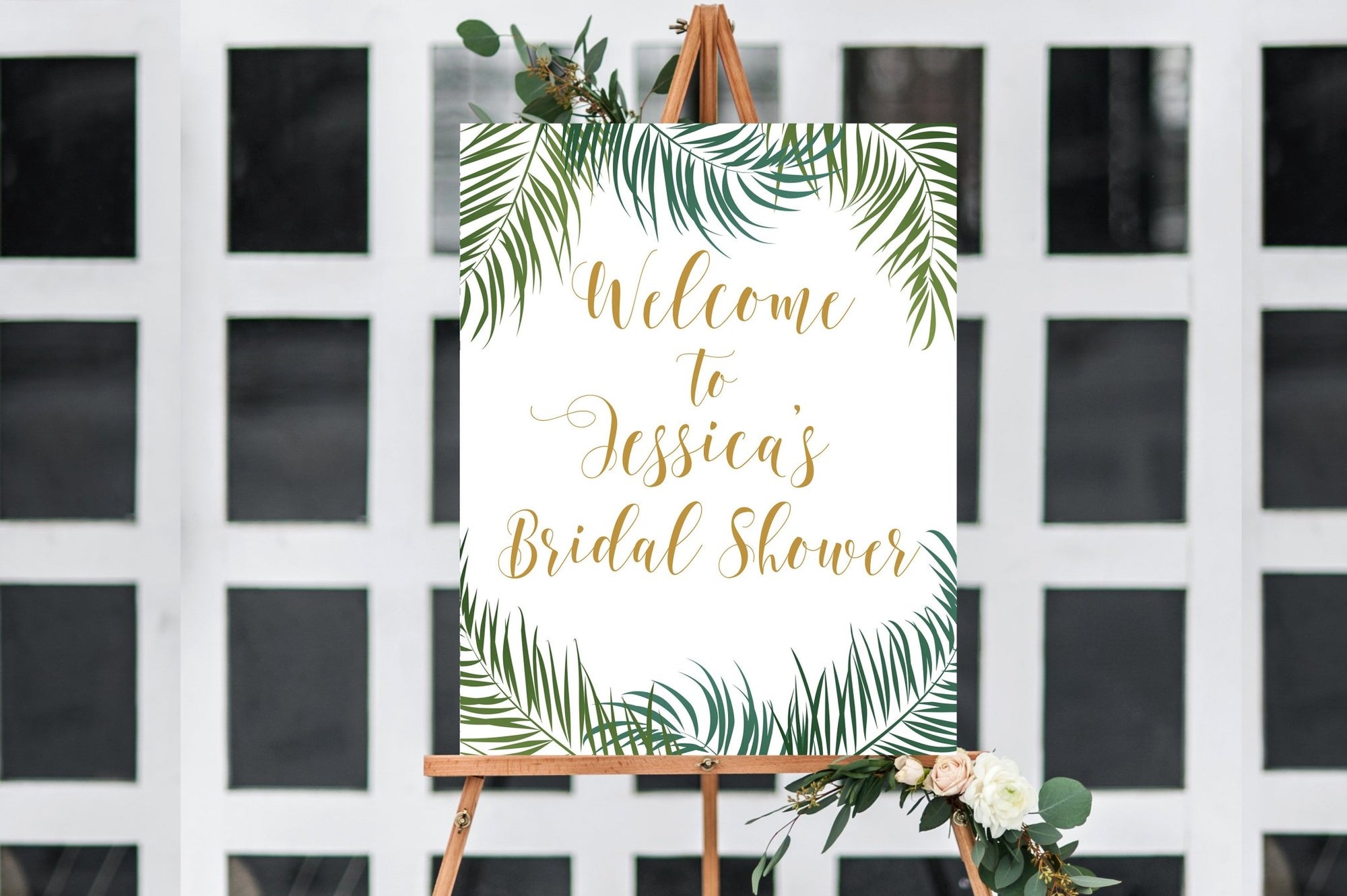 Bridal Shower Welcome Sign - Tropical Printable - Pretty Collected