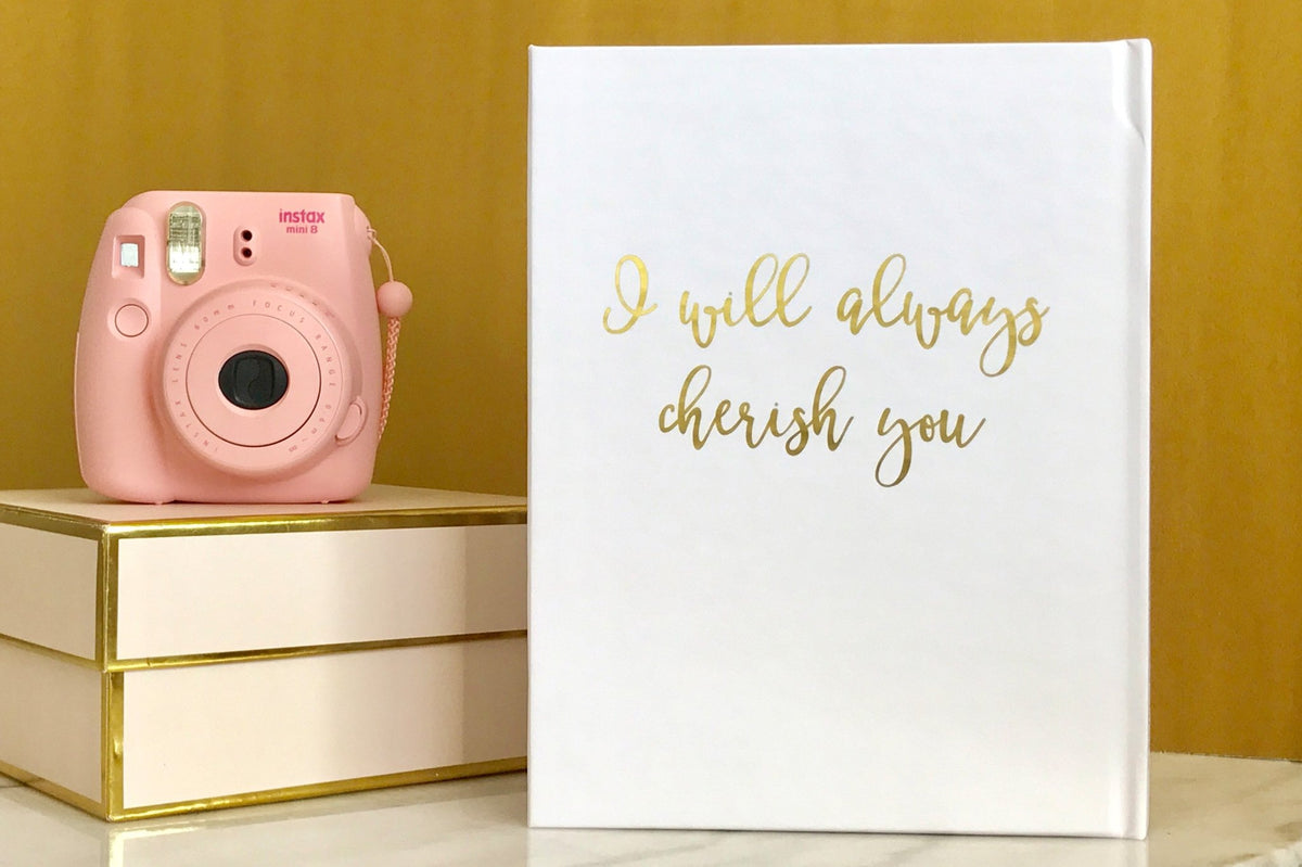 Matte Gold Foil Wedding Guest Book - The Kate - Pretty Collected