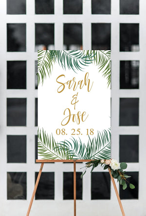 Wedding Welcome Sign - Tropical Printable - Pretty Collected
