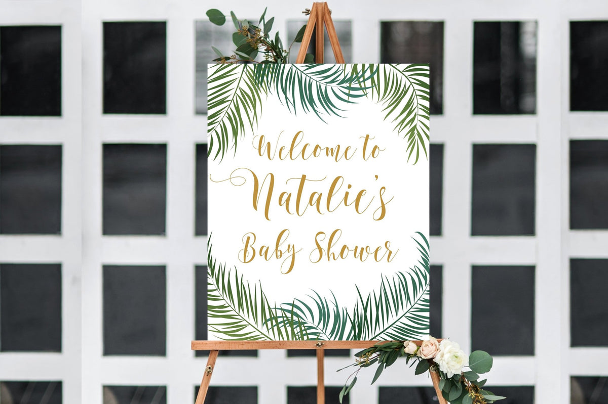 Baby Shower Welcome Sign - Tropical Printable - Pretty Collected