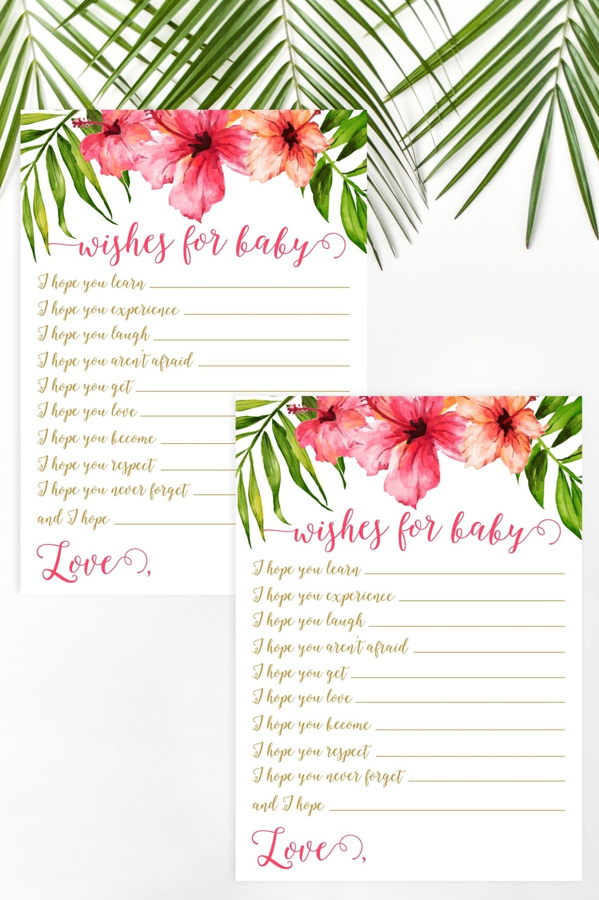 Wishes for Baby - Tropical Floral Printable - Pretty Collected