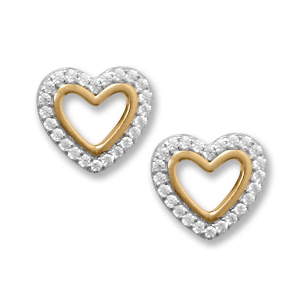 Lover Two Tone Heart Studs