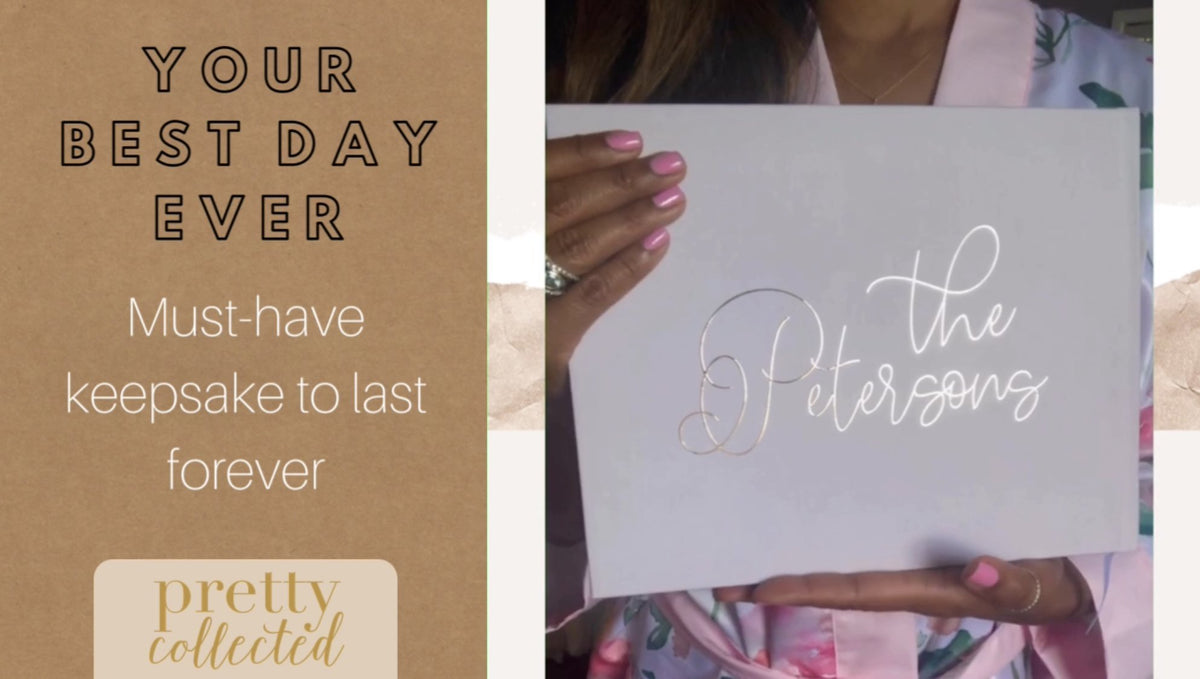 Blush Pink & Gold Foil Wedding Guest Book - The Kelly - Pretty Collected