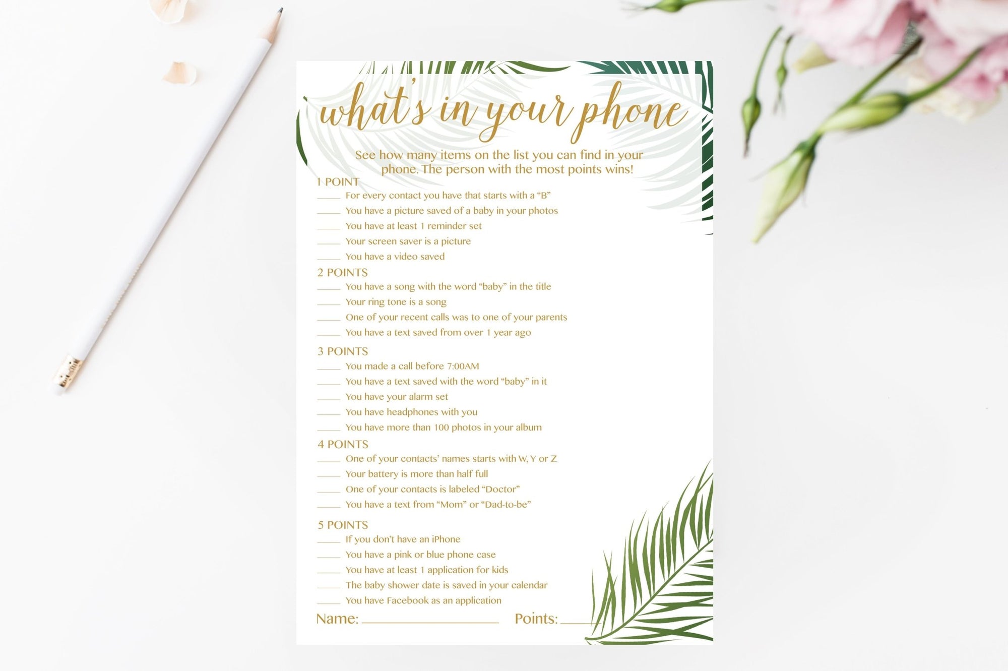 What's In Your Phone - Tropical Printable - Pretty Collected