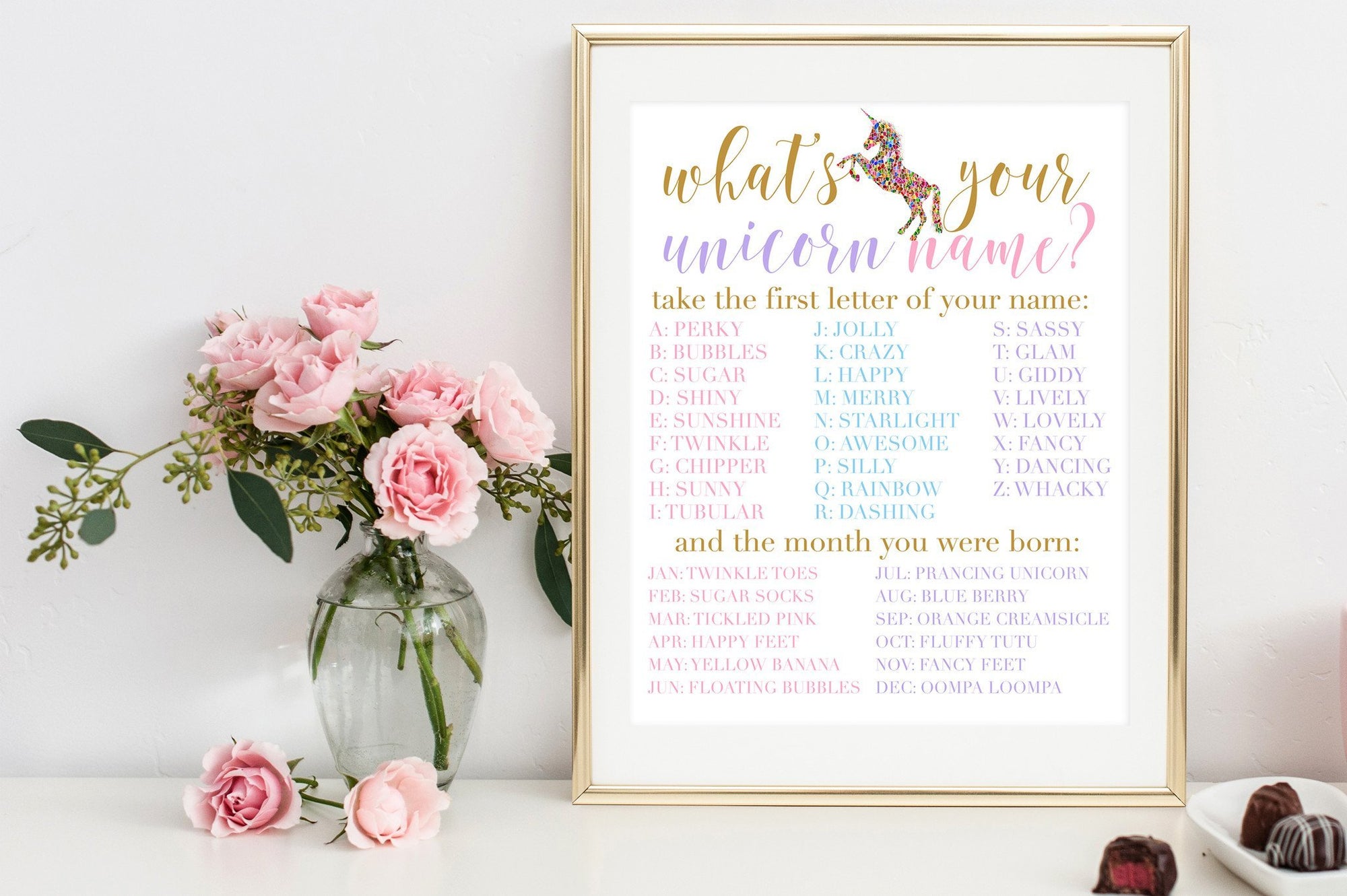 What's Your Unicorn Name Sign - Unicorn Printable - Pretty Collected