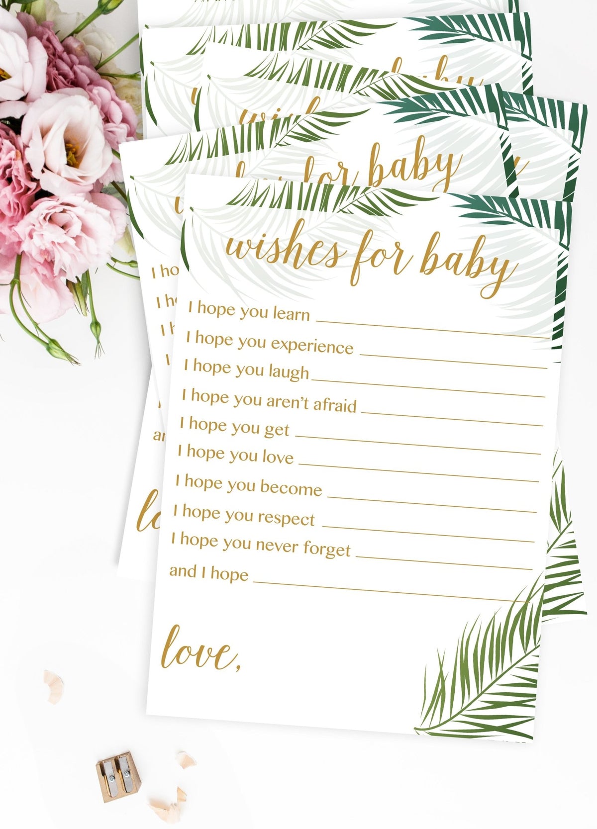 Wishes for Baby - Tropical Printable - Pretty Collected