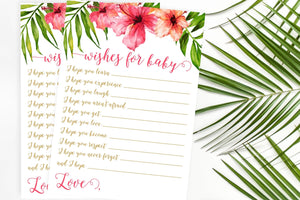 Wishes for Baby - Tropical Floral Printable - Pretty Collected