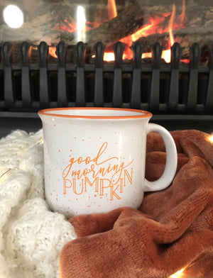 Good Morning Pumpkin Campfire Mug - White Version - Pretty Collected